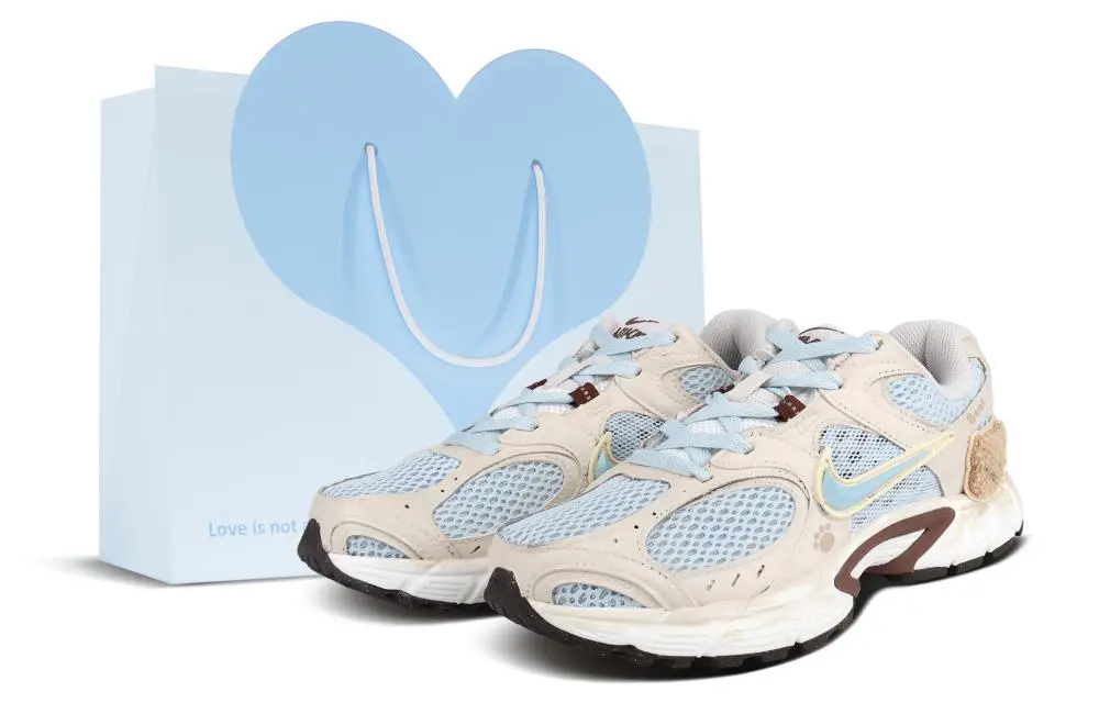 Nike V5 RNR Abrasion Resistant Breathable Low top Running Shoes Women's Beige Blue