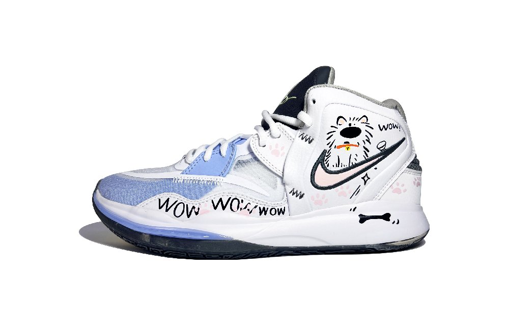 Nike Kyrie 8 Infinity Kyrie 8 Anti-Slip Wear-Resistant Mid-Top Basketball Shoes GS White Blue Pink