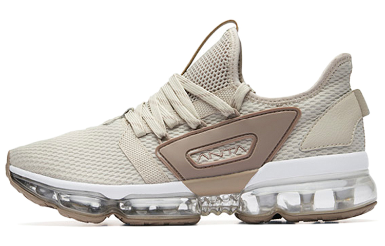 Anta SEEED Cushioned Slip-Resistant Low-Top Running Shoes Men's Light Brown