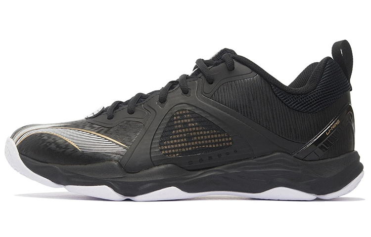 LiNing Ranger6 LITE Cushioned Slip Resistant Abrasion Resistant Low Top Badminton Shoes Unisex Black White