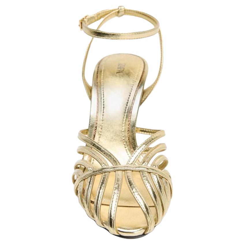 ZARA Slim Heel High Heels 9.5cm Women's Gold купить в интернет-магазине Yoocart с быстрой доставкой по России.