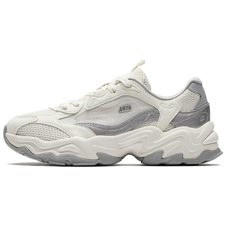 Anta Cushioning, Wear Resistant Low Top Casual Shoes Women's White Silver