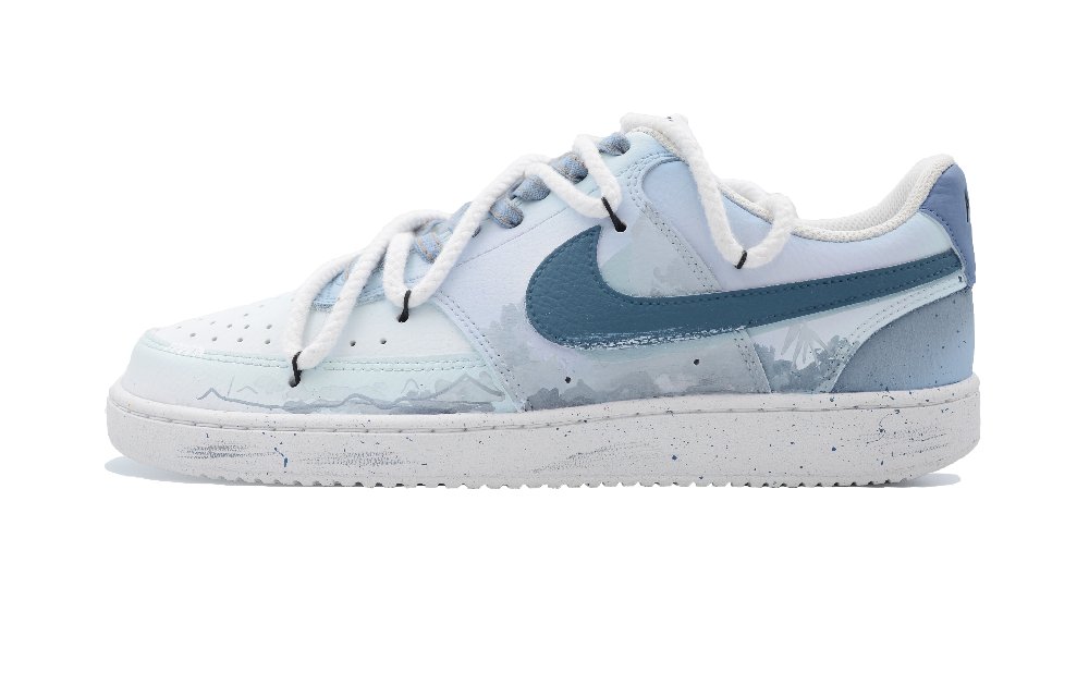 Nike Court Vision 1 Skateboard Shoes Men Low-Top Navy Blue