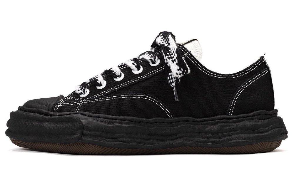 MIHARA YASUHIRO Peterson 23 Og Sole Canvas Low Black White Checkered Laces