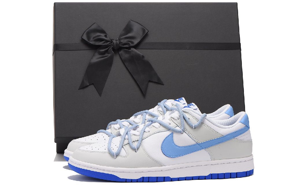 Nike Dunk Low Coverage Slip-Resistant Impact Resistance Wear-Resistant Low-Top Skateboard Shoes Men's Gray Blue