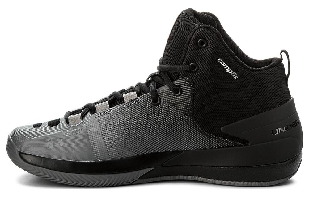 Under Armour Rocket3 Slip-Resistant Mid-Top Basketball Shoes Men's Black