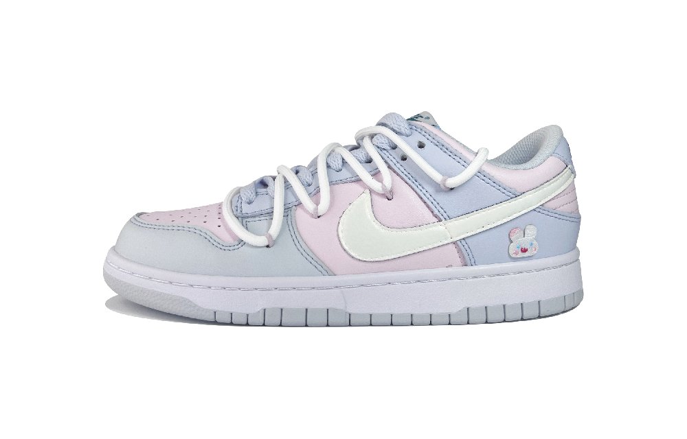 Nike Dunk Skateboard Shoes Women's Low-Top Green Blue Pink