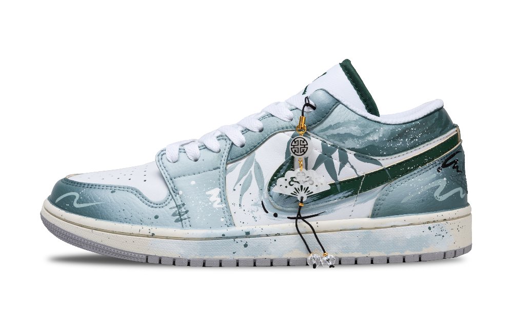 JORDAN Air Jordan 1 Vintage Basketball Shoes Men's Low top White/Green