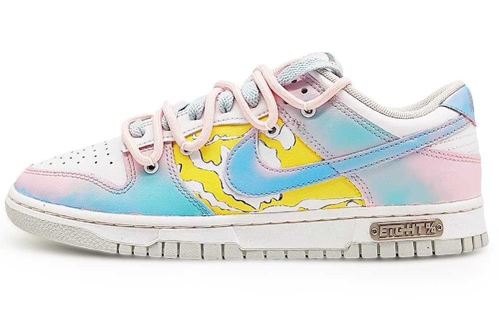 Nike Dunk Anti-Slip Wear-Resistant Low-Top Skateboard Shoes Men's Blue Pink
