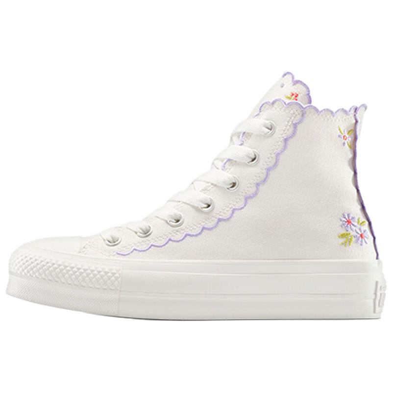 Converse Women's Chuck Taylor All Star Lift Platform High 'Scalloped Edges Embroidered Flowers' Women's