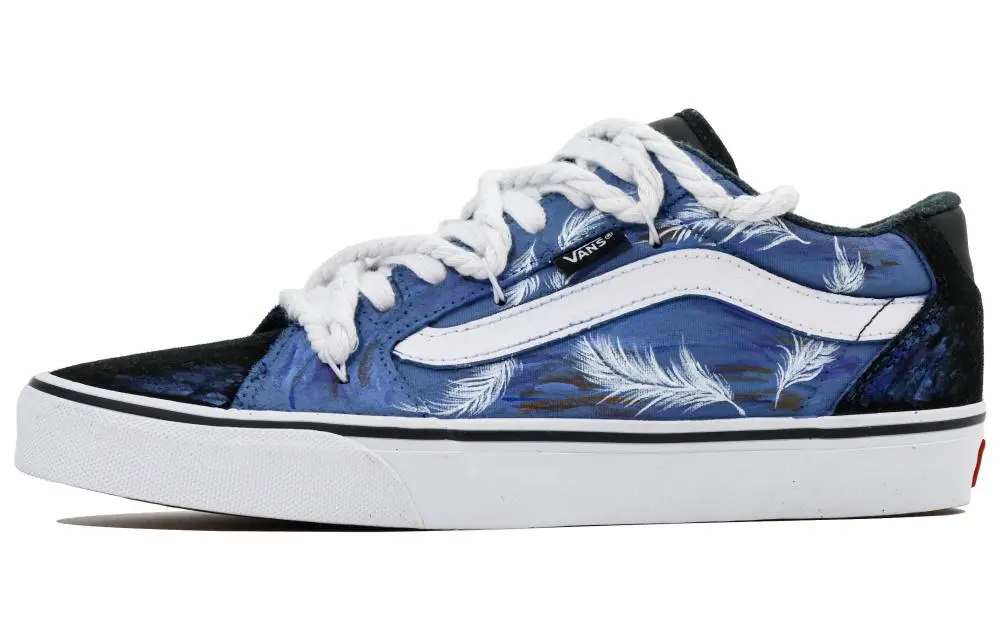 Vans Faulkner Fine Feather Abrasion Resistant Low top Skateboard Shoes Unisex Blue White