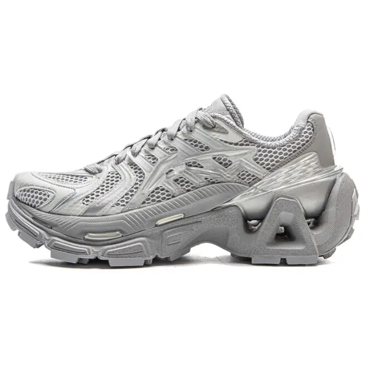 LiNing Cushioning Breathable Abrasion Resistant Low Top Casual Shoes Unisex Silver