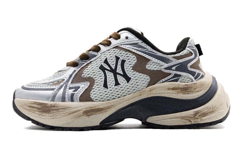 MLB New York Yankees Cushioning And Breathable Low Top Casual City Commute Running Shoes Unisex Brown