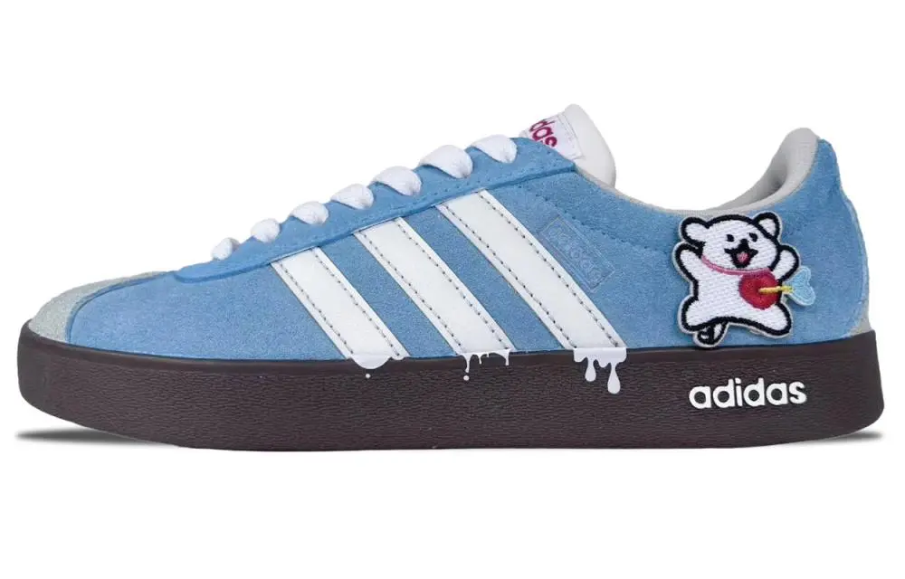 Adidas VL COURT 2.0 Wear resistant And Lightweight Low top Skateboard Shoes Unisex Blue White
