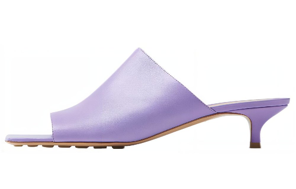 Bottega Veneta Stretch Leather Patchwork Abrasion Resistant Slide Slippers Women's Purple