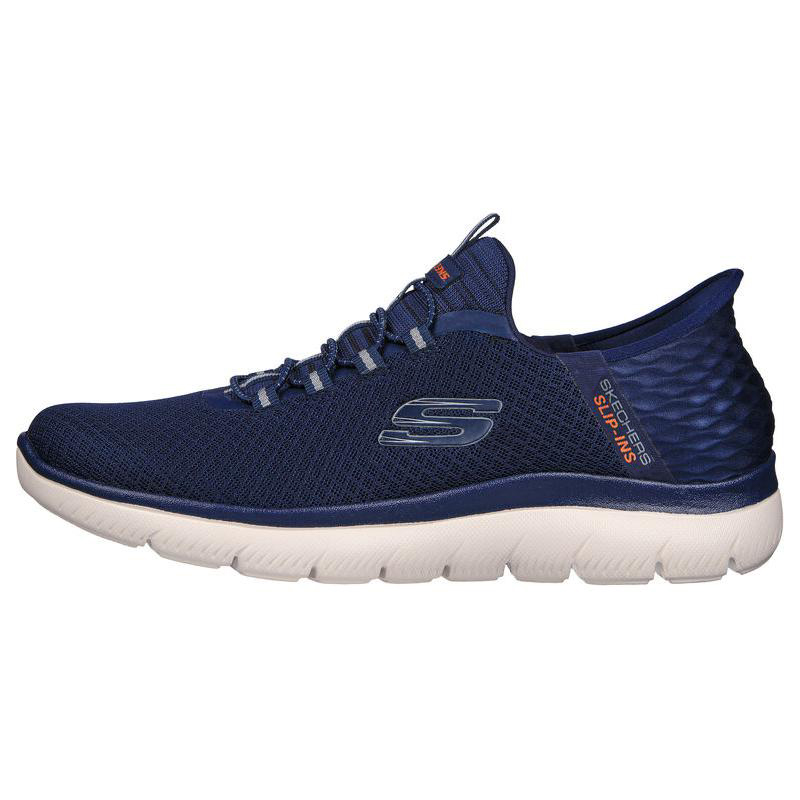 Skechers Slip ins Cushioning, Slip Resistant, And Abrasion Resistant Low Top Casual Shoes Men's Blue
