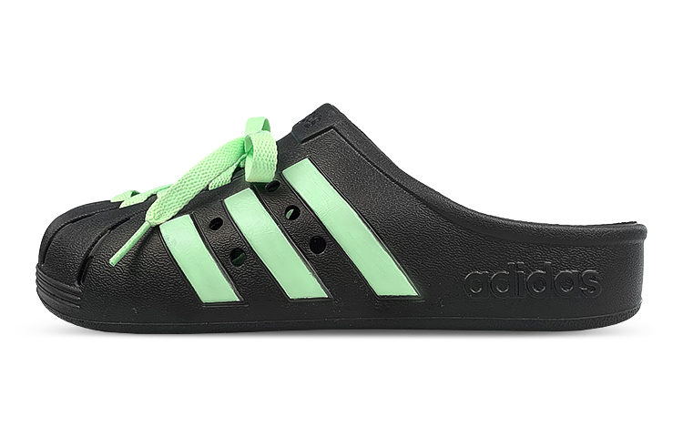 Adidas Adilette Series Slip-Resistant Wrap-toe Slippers Unisex Black Green