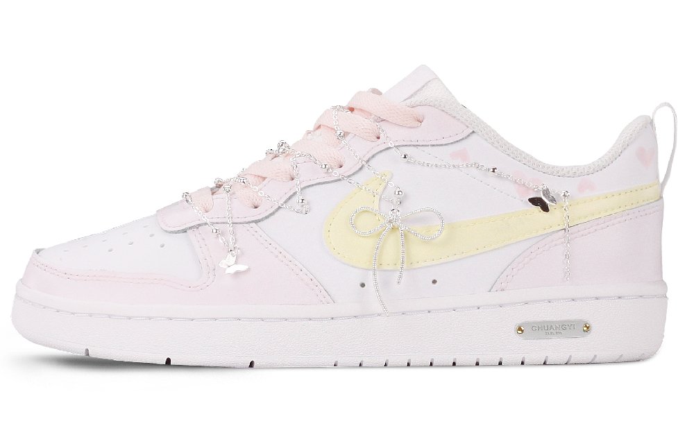 Nike Court Borough Anti Slip Wear Resistant Low Top Skateboard Shoes GS Pink