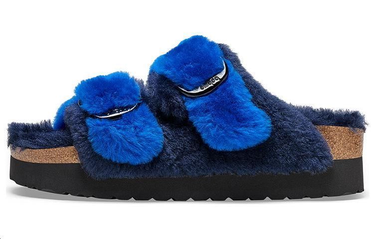 Birkenstock Arizona Big Buckle Pap Fur Narrow Fit 'Ultra Blue/Midnight' Women's