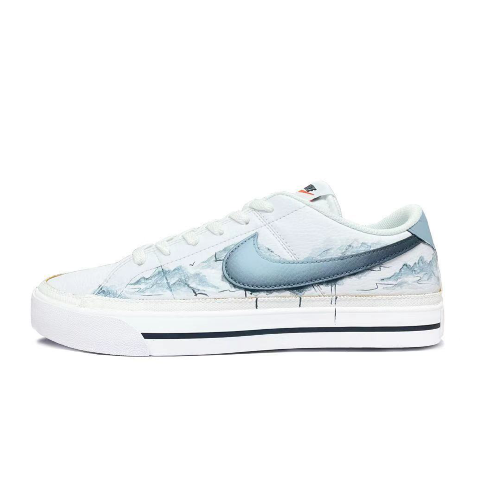 Nike Court Legacy Distant Mountain Summer's End Abrasion Resistant Low Top Skateboard Shoes Unisex Blue Black