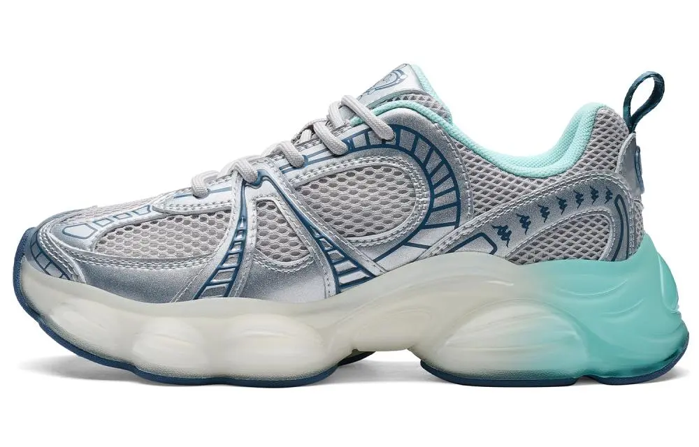 Kappa SERIES Abrasion Resistant Low Top Casual Running Shoes Women's Silver Cool Gray Floating Blue