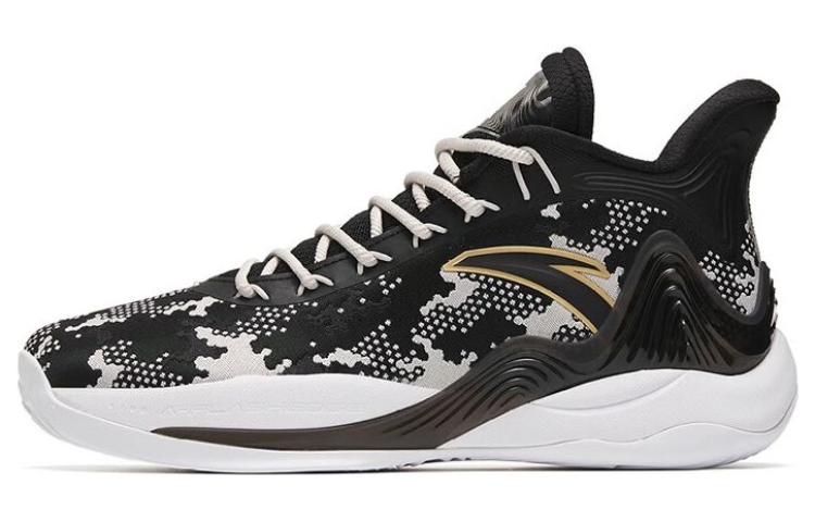 Anta Mountain 2 Cushioning Anti-Slip And Wear-Resistant Coverage Support Mid-Top Basketball Shoes Men's Black Gray