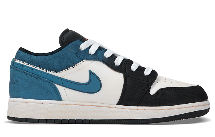 Jordan Air Jordan 1 Low-Top Vintage Basketball Shoes Women's Black Blue