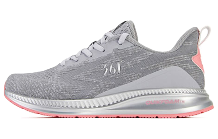 361° Q Rebound Technology Cushioning Low Top Running Shoes Women's Gray Pink