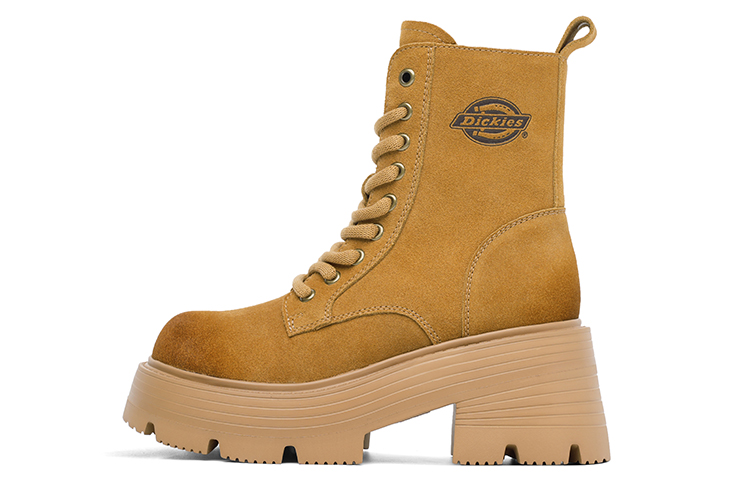 Dickies British Fashion Comfortable Versatile Short Mid-Calf Martin Boot 6cm Women's Earth Yellow
