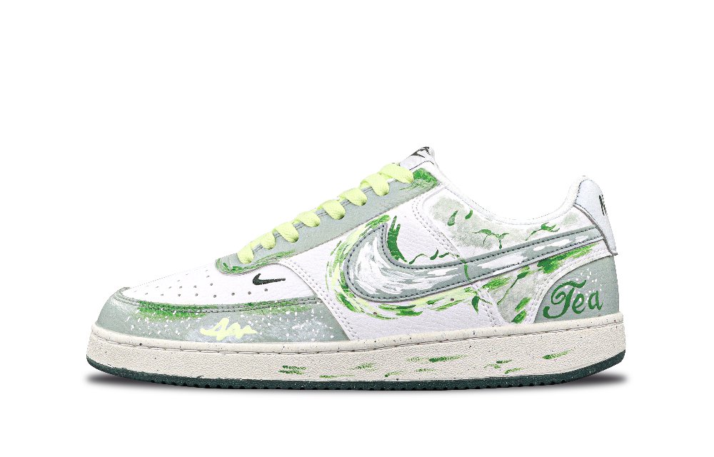Nike Court Vision Mist Bud Slip Resistant Cushioning Abrasion Resistant Low Top Skateboard Shoes Unisex Green