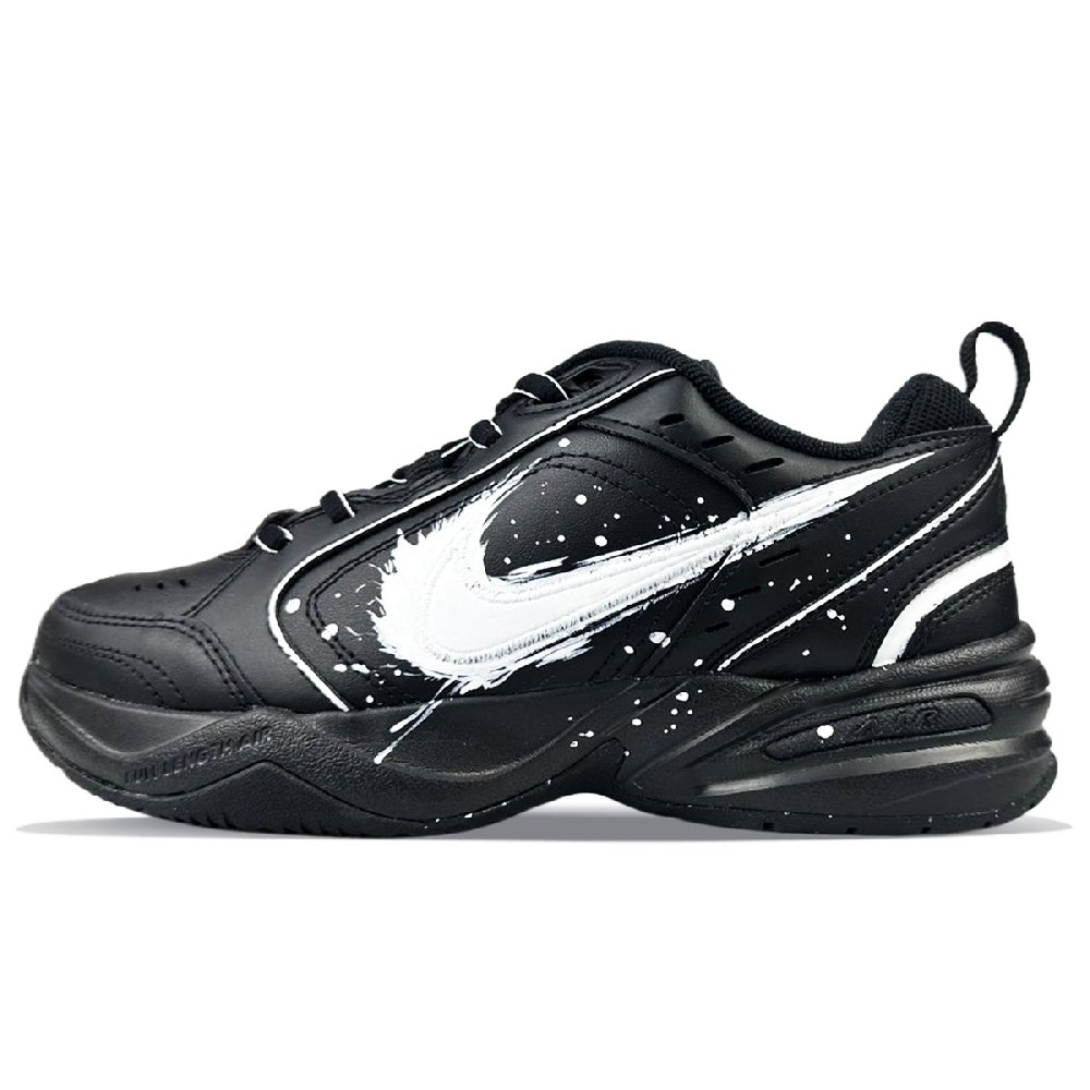 Nike Air Monarch 4 Slip-Resistant Low-Top Chunky Sneakers Unisex Black