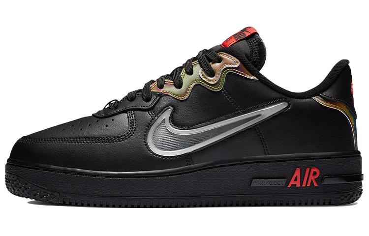 Nike Air Force 1 React Black Glow Habanero Red