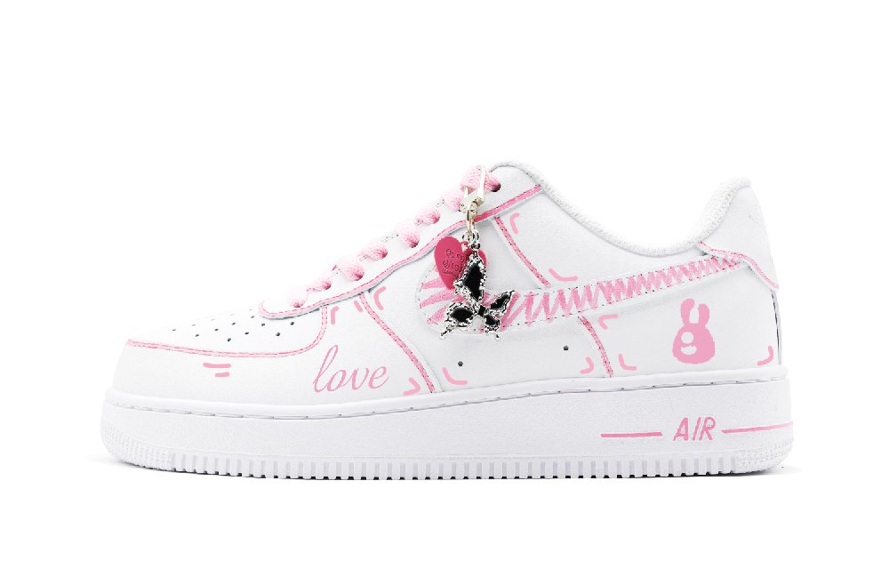 Nike Air Force 1 Low Pink Comic Low-Top Skateboard Shoes Men's Pink White
