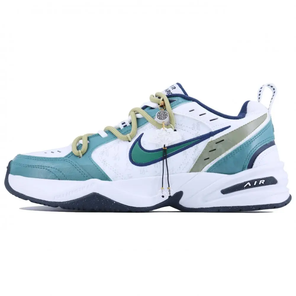 Nike Air Monarch 4 Pick Green Mountain Low top Chunky Sneakers Unisex White Green