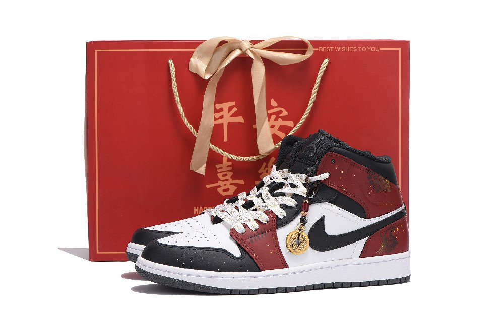 Jordan Air Jordan 1 Anti-Slip And Wear-Resistant Coverage Low-Top Vintage Basketball Shoes Unisex Red