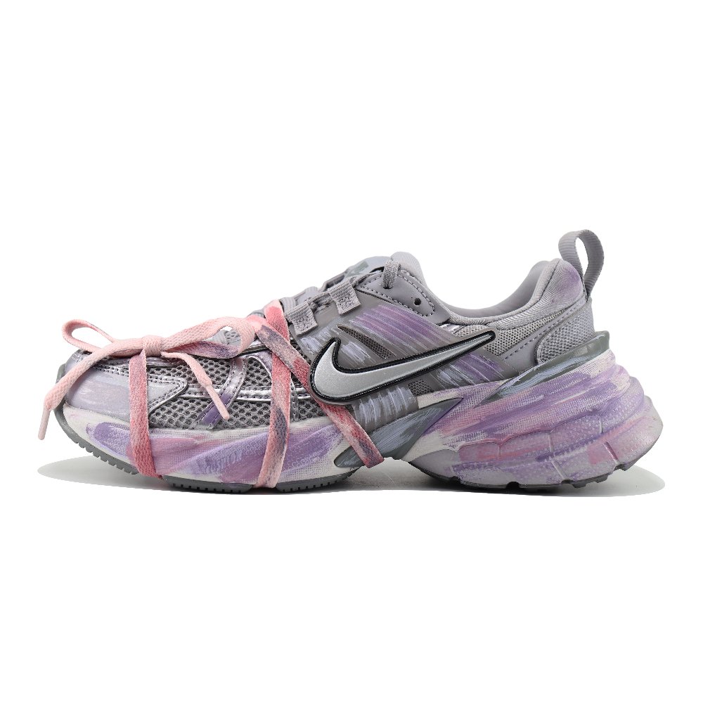 Nike V2K Run Anti Slip Wear Resistant Low Top Running Shoes Women's Gray Purple