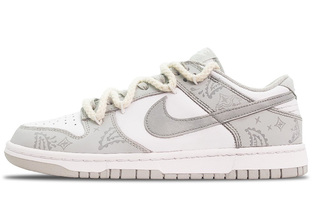 Nike Dunk Low-Top Skateboard Shoes Men's Gray White