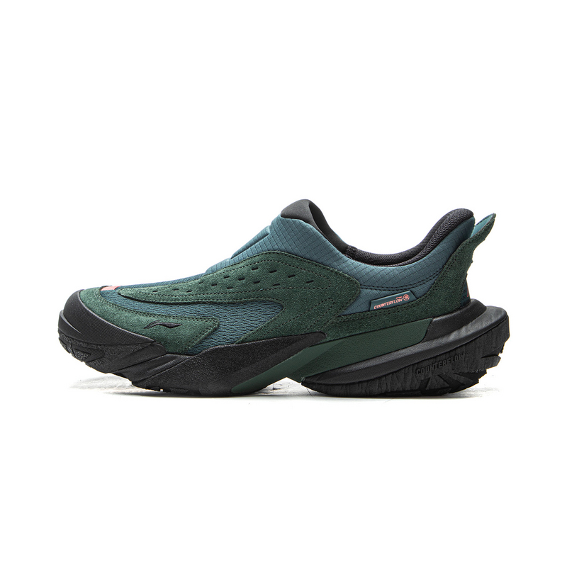 LiNing Outdoor CF Tracing Shock Absorbers Rebound Low top Outdoor Shoes Unisex Blue Green