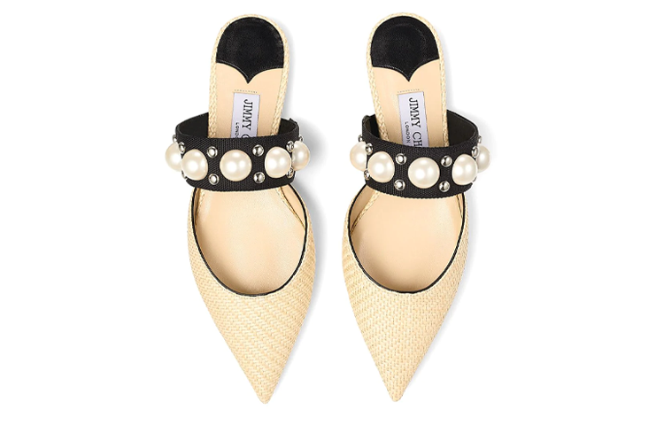 Jimmy Choo Basette Women's Casual Shoes Women's Beige White Black