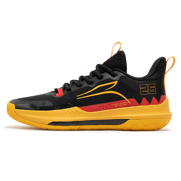 361° DVD Team BE WATER Cushioning Anti-Slip And Wear-Resistant Low-Top Basketball Shoes Men's Black Yellow