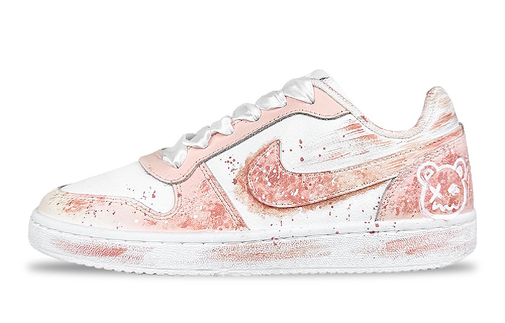 Nike EBERNON Honey Bear Abrasion Resistant Low Top Skateboard Shoes Unisex Pink