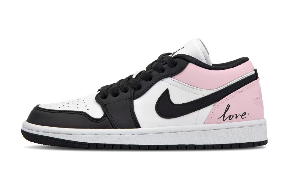 Jordan Air Jordan 1 LOVE Pink Abrasion Resistant Low Top Vintage Basketball Shoes Women's Pink