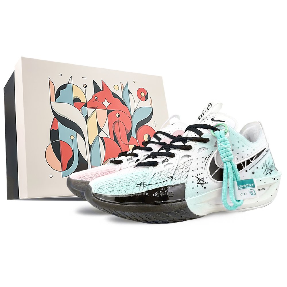Nike Air Zoom G.T. Cut 3 Anti Slip Wear Resistant Low Top Basketball Shoes Unisex White Green