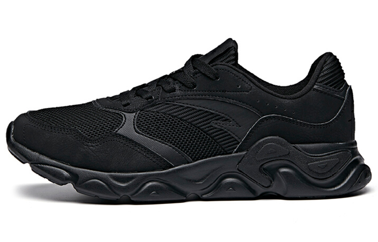 Anta Cushioning, Slip Resistant, Breathable, Lightweight Low Top Running Shoes Men's Black