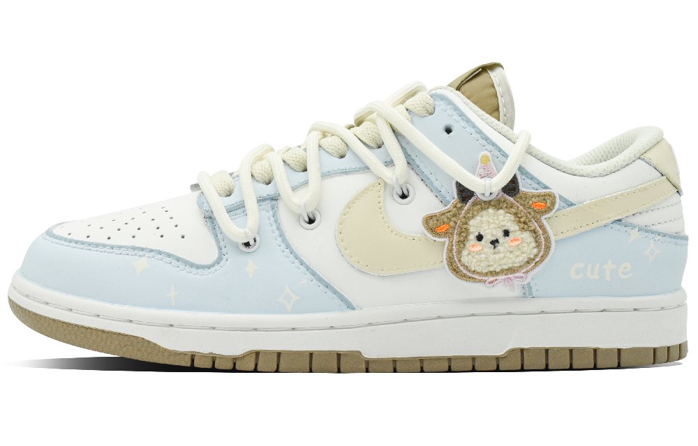 Nike Dunk Jelly Sheep Slip Resistant Low Top Skateboard Shoes Unisex White Blue