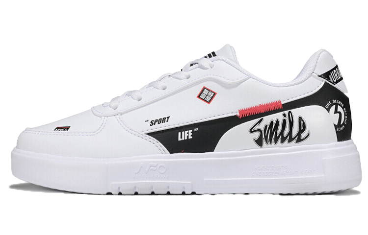 361° Abrasion Resistant Low Top Skateboard Shoes Women's White Black