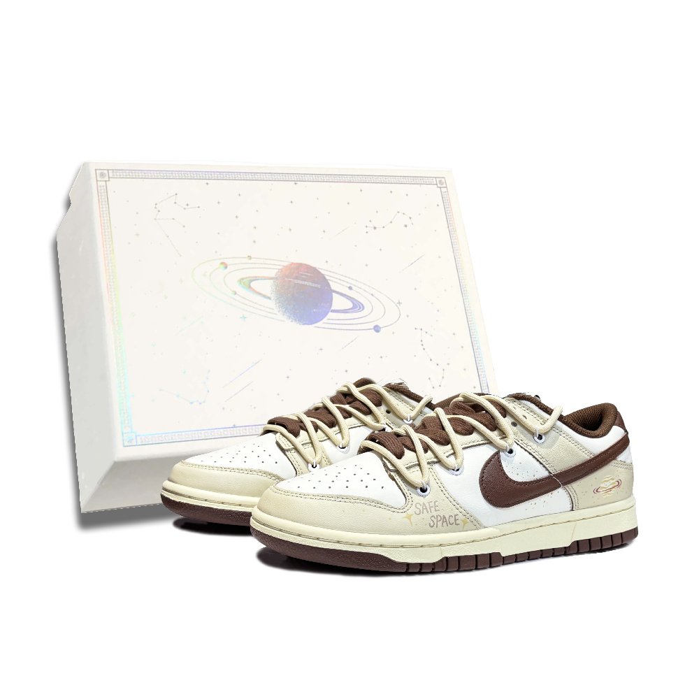 Nike Dunk Cushioning Wear-Resistant Balance Low-Top Skateboard Shoes Women's Beige White Brown