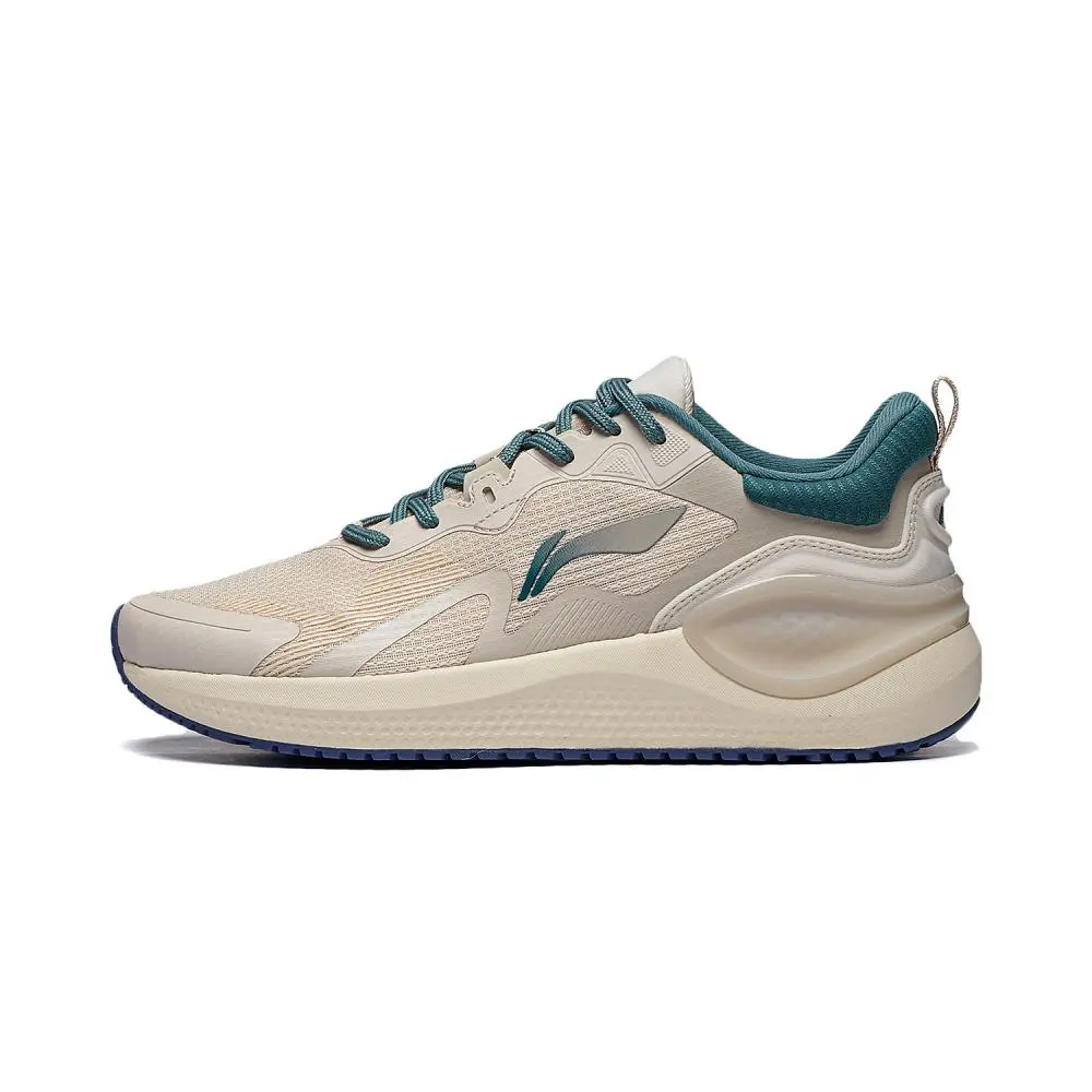LiNing Shock Absorbers Slip Resistant Abrasion Resistant Low top Running Shoes Men's Brown Green