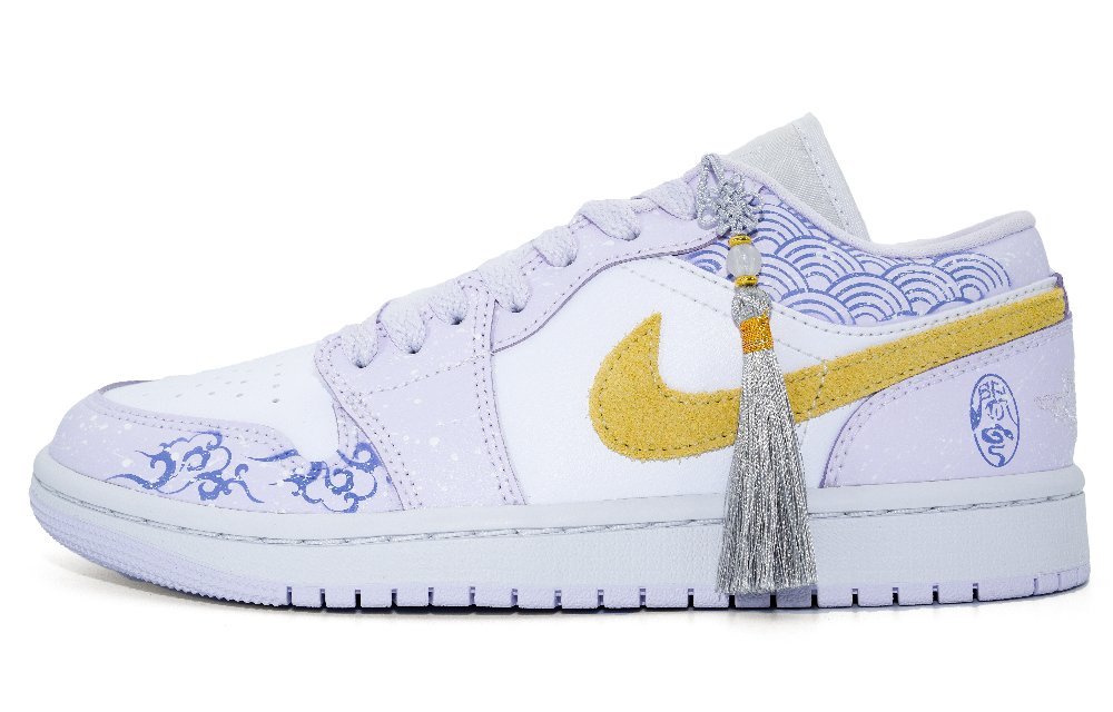 Jordan Air Jordan 1 Low-Top Vintage Basketball Shoes Women's White Purple