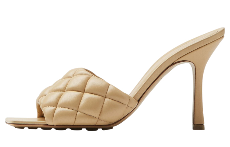 Bottega Veneta Stretch Leather Patchwork Abrasion Resistant Slide Slippers Women's Sucrose